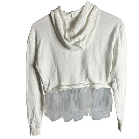 Anthropologie Pilcro Tulle Hem Hoodie White Size XXS - Picture 7 of 7